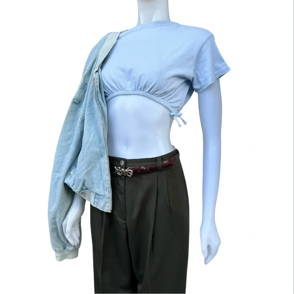 New Refuge Denim Pilot Bomber Sun Faded Boyfriend Jacket Grunge Casual Y2K NWT‎